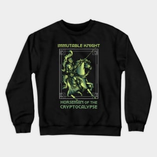 Immutable Knight - Horseman of the Cryptocalypse (black background) Crewneck Sweatshirt